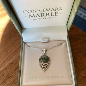 Sterling silver 28’ Connemara Marble  necklace